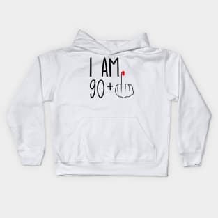 I Am 90 Plus 1 Middle Finger For A 91st Birthday Kids Hoodie